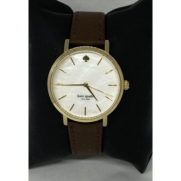 Kate Spade New York 0073 Women Brown Leather White Analog Dial Wrist Watch XX599 - Picture 1 of 12